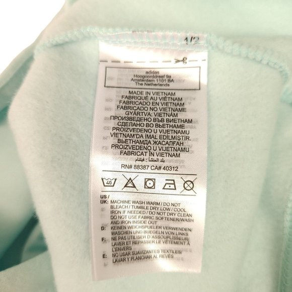 Adidas Womens Fleece‎ Hoodie Plus Size 2X Mint Green Polka Dot Graphic Logo  NWT - Picture 6 of 11